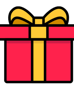red present with yellow bow