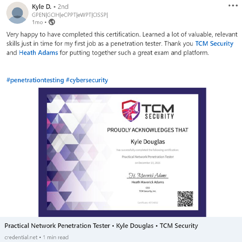 Steven Amador PNPT Certification Holder