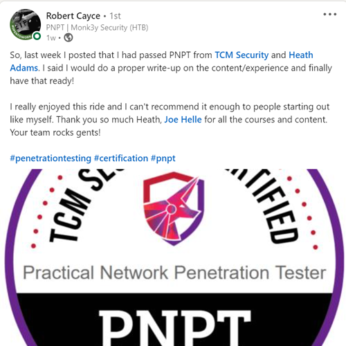 Steven Amador PNPT Certification Holder