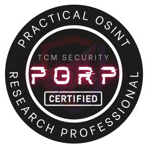 Practical OSINT Research Professional (POR-P) Certification badge